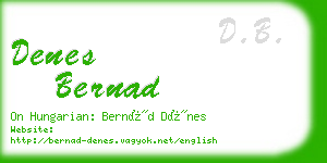 denes bernad business card